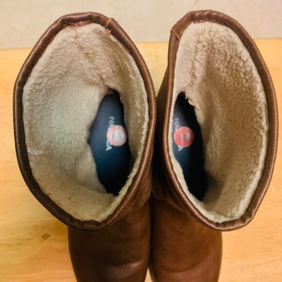 Preowned: NAUTICA BOSUN 2 Women 8.5 Low Lug Faux Leather/Suede Boots Brown - NWT - Picture 7 of 9